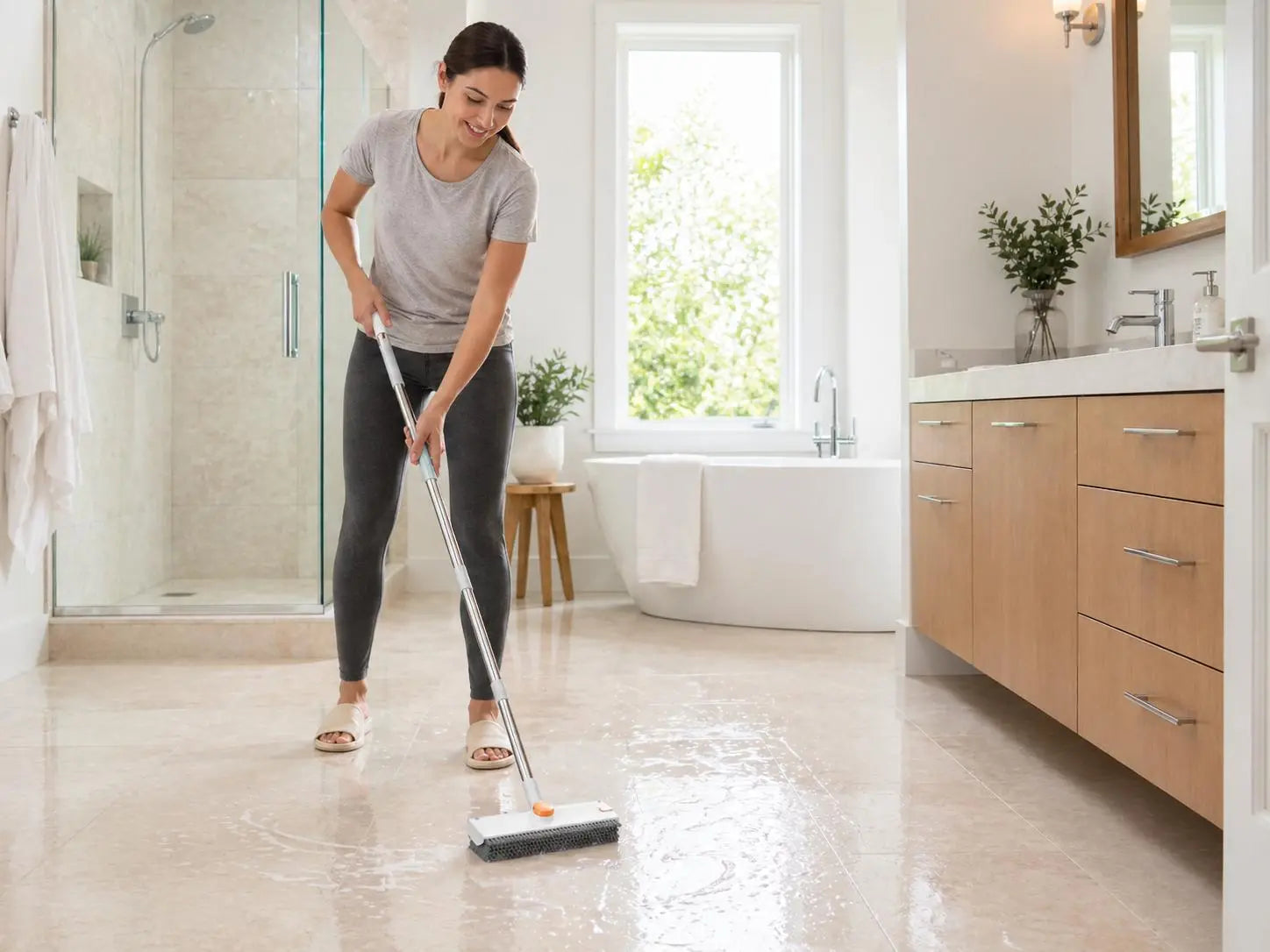 Floor scrub brush lifestyle