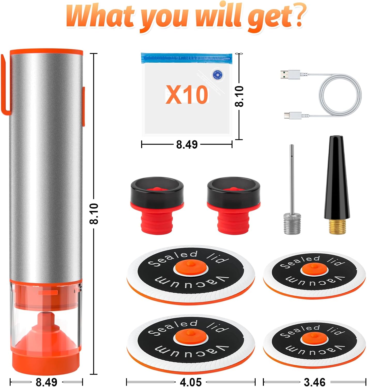 Handheld vacuum sealer held in hand, compact size - Utiliam