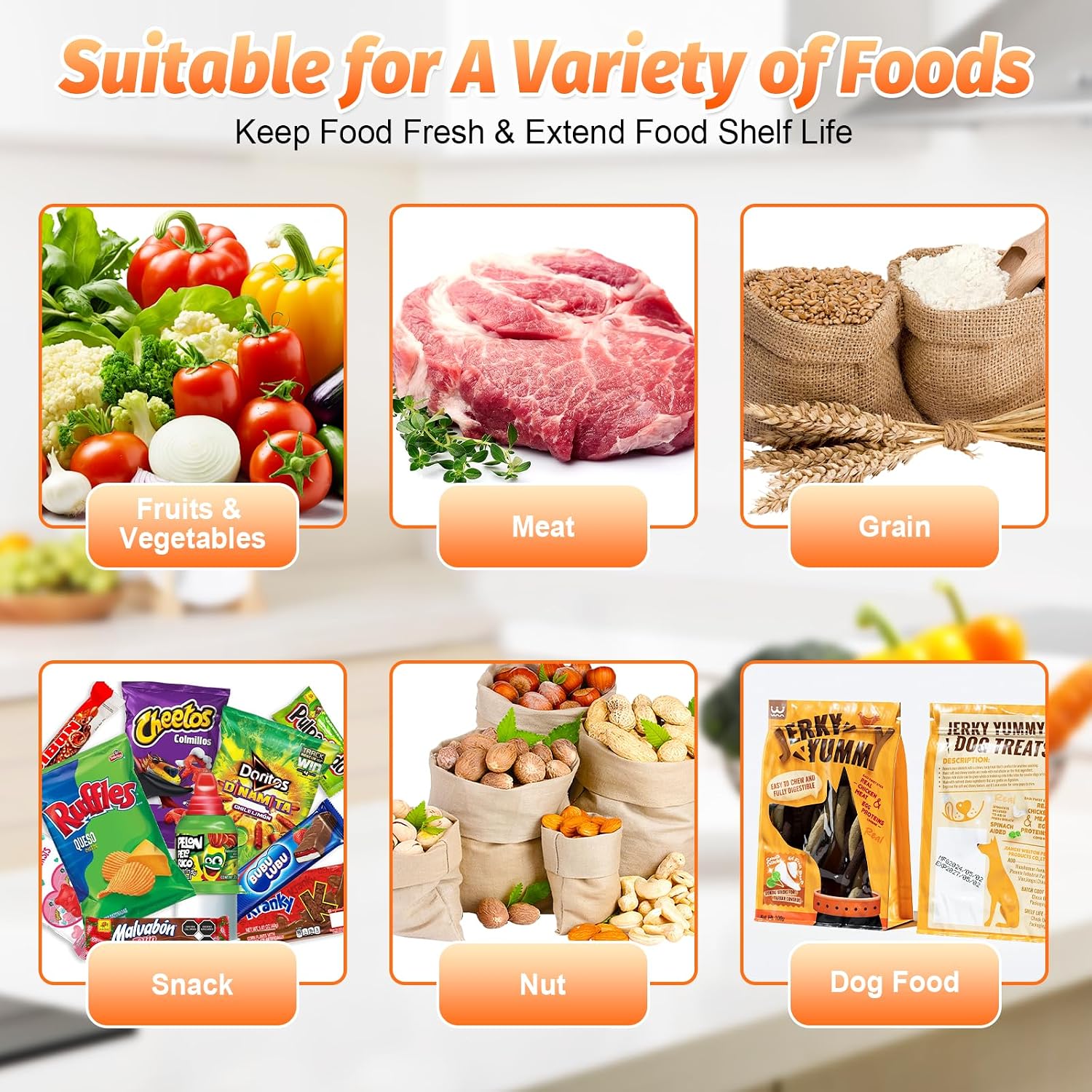 Vacuum sealer suitable for meat, produce, grains, and snacks - Utiliam