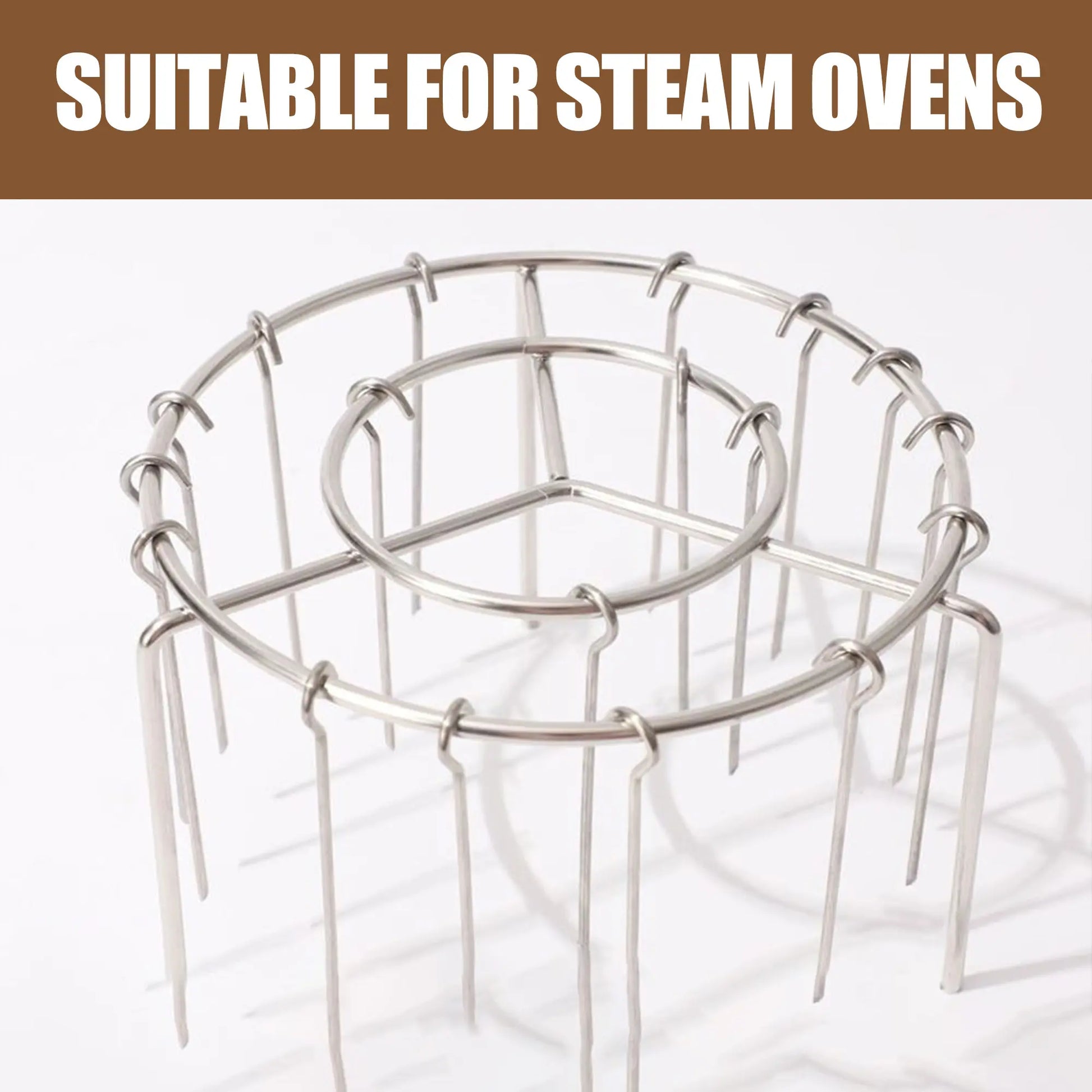 Air fryer skewer rack in use